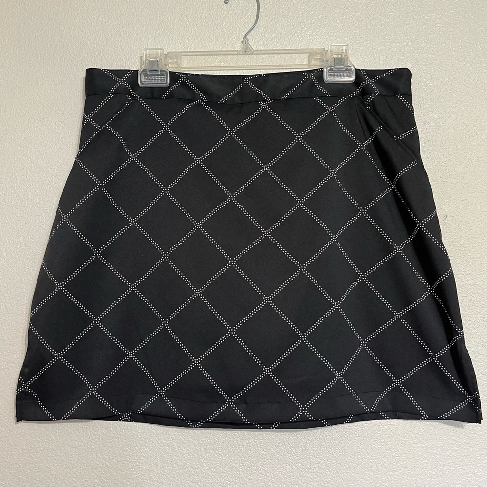 CORAL BAY Sporty Active Golf Tennis Skirt Skort Black White Size 16
